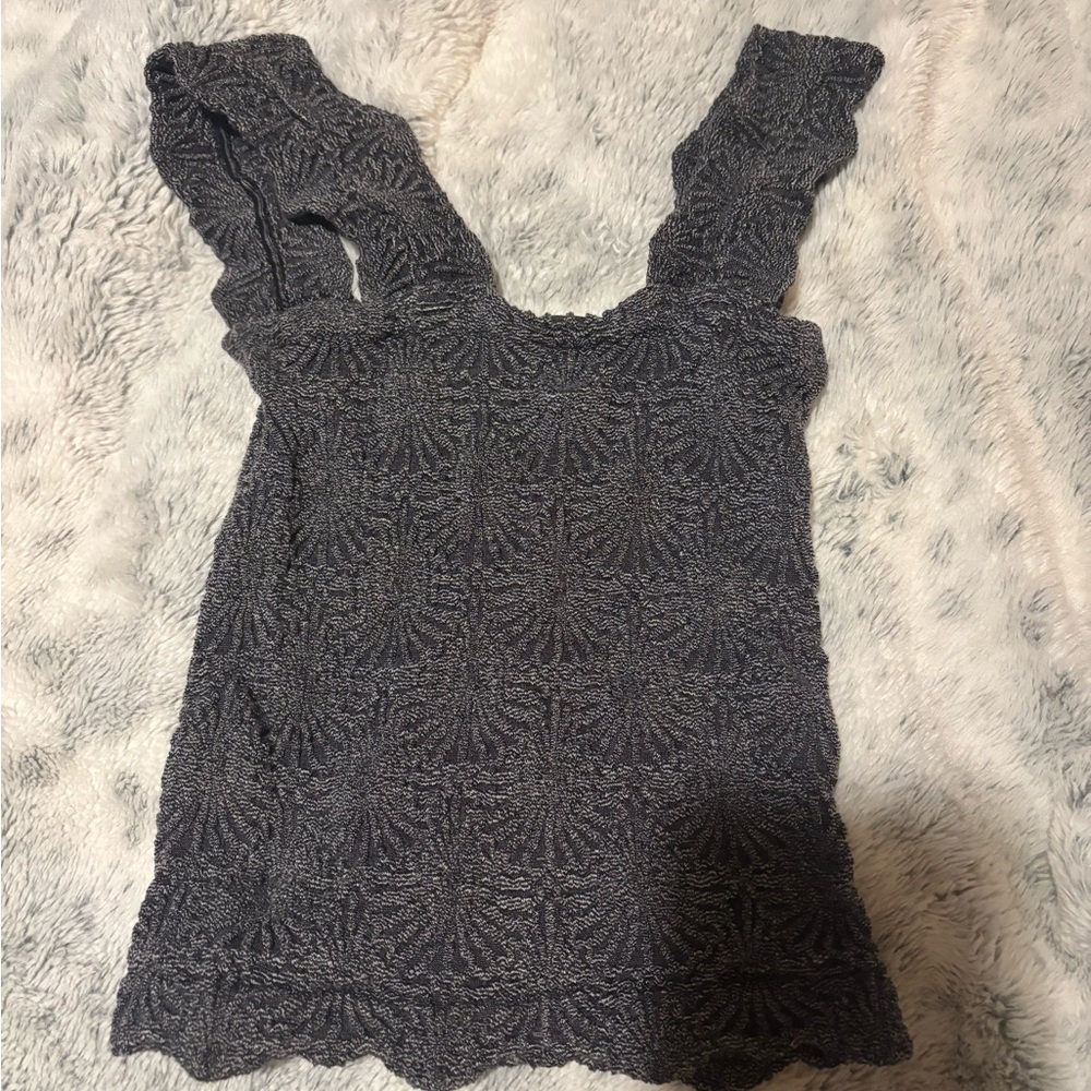Women's XS Free People Gray Textured Top